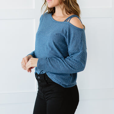 BiBi Rainy Day Strap Detail Knit Top - LXM Fashion 