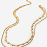 Double-Layered Heart and Snake Chain Necklace - LXM Fashion 