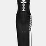 Lace Up PU Leather Cami and Split Skirt Set - LXM Fashion 