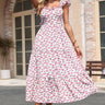 Frill Trim V-Neck Tiered Midi Dress - LXM Fashion 