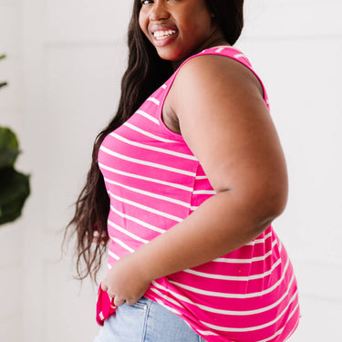 Zenana San Francisco Stroll Full Size Run Striped Tank - LXM Fashion 