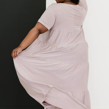 Zenana Let's Go Girl Full Size Run Tiered Maxi Dress in Ash Mocha - LXM Fashion 