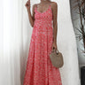 Ditsy Floral Backless Maxi Dress - LXM Fashion 