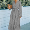 Printed Tie Belt Ruffle Hem Dress - LXM Fashion 