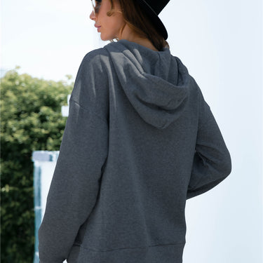 Printed Drawstrings Pocket Hoodie - LXM Fashion 