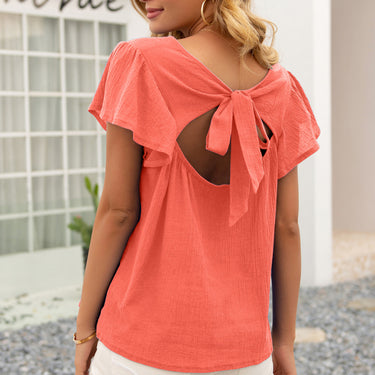 Knotted Cut Out Back Top - LXM Fashion 