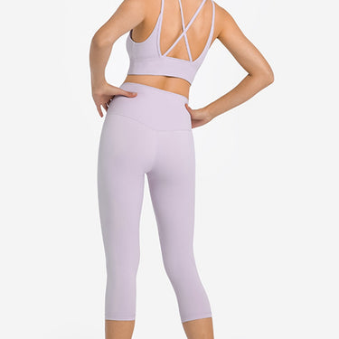 Fashion Collection Crisscross Scoop Neck Sports Bra - LXM Fashion 