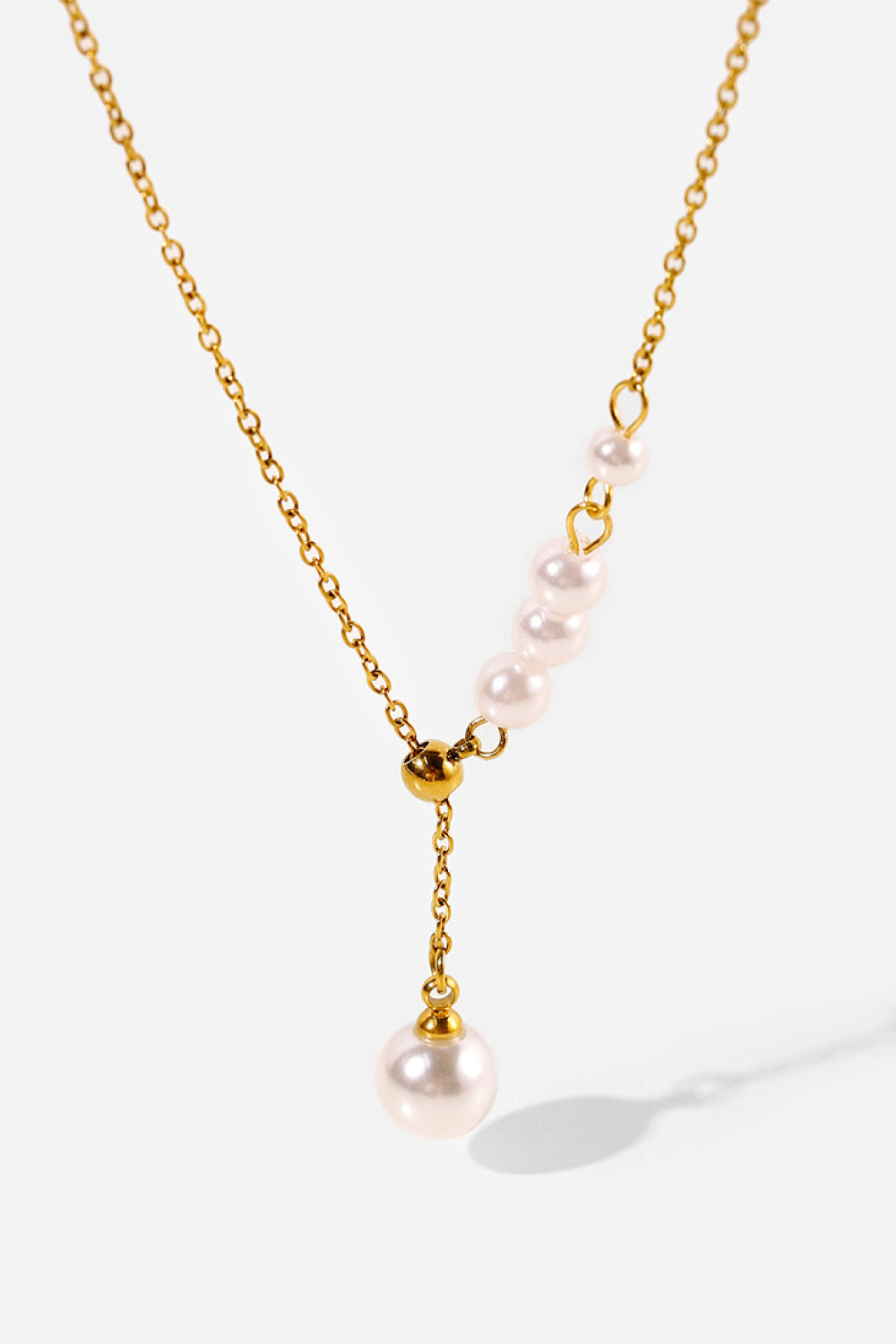 Pearl Drop Pendant Lobster Clasp Necklace - LXM Fashion 
