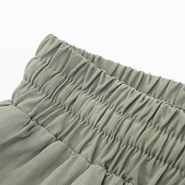 Drawstring Elastic Waist Tiered Skirt - LXM Fashion 