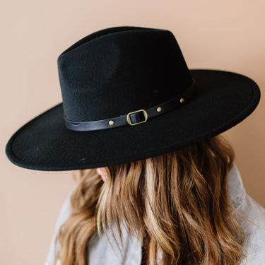 Justin Taylor Chic Like No Other Faux Leather Strap Fedora - LXM Fashion 