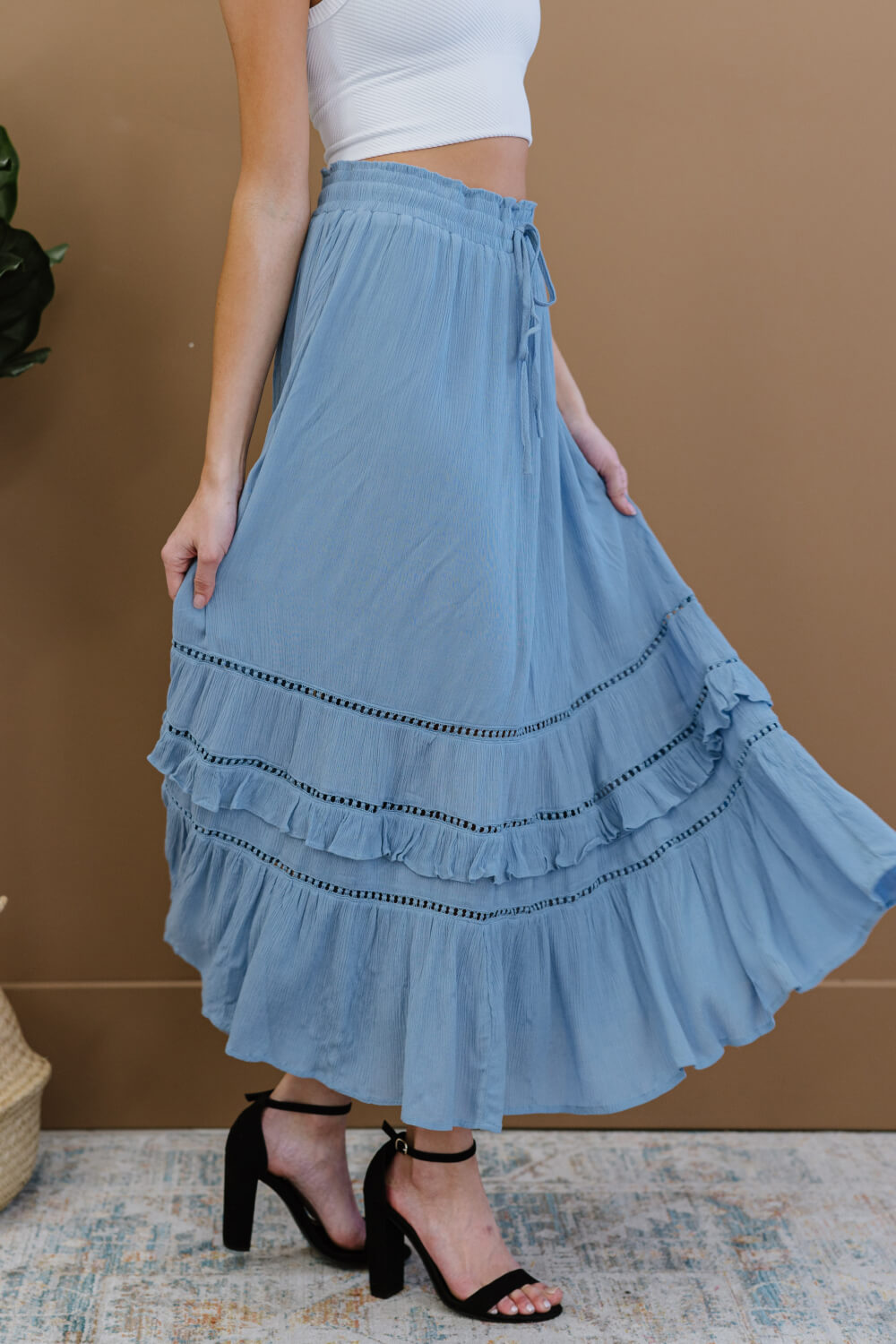Doe & Rae First Sight Tiered Maxi Skirt - LXM Fashion 