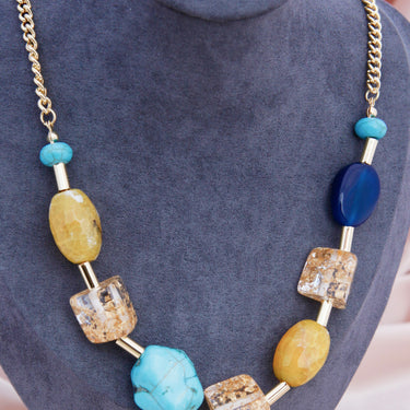 Contrasting Stones Necklace - LXM Fashion 