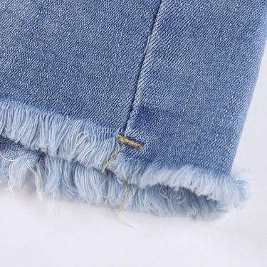 Fashion Collection Frayed Hem Denim Shorts - LXM Fashion 