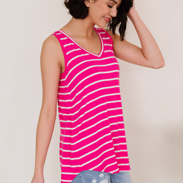 Zenana San Francisco Stroll Full Size Run Striped Tank - LXM Fashion 