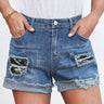Fashion Collection Camo Patchwork Denim Shorts - LXM Fashion 
