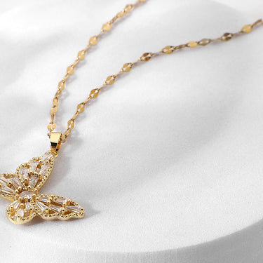 18K Gold Plated Butterfly Pendant Necklace - LXM Fashion 