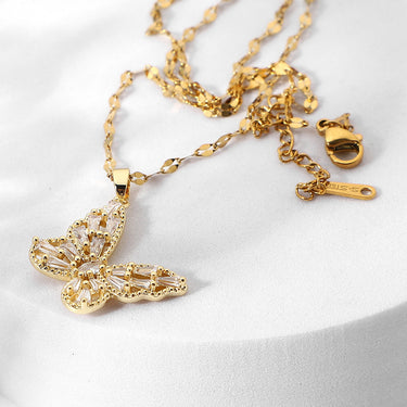 18K Gold Plated Butterfly Pendant Necklace - LXM Fashion 