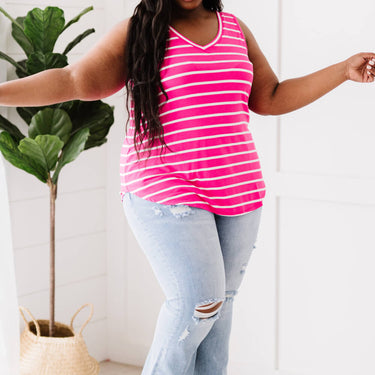 Zenana San Francisco Stroll Full Size Run Striped Tank - LXM Fashion 