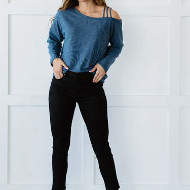 BiBi Rainy Day Strap Detail Knit Top - LXM Fashion 