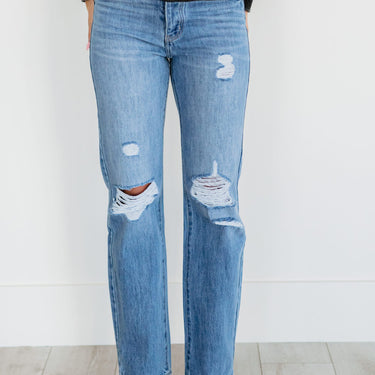 Kancan Now You're Talking Distressed Straight Leg Jeans - LXM Fashion 
