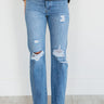 Kancan Now You're Talking Distressed Straight Leg Jeans - LXM Fashion 