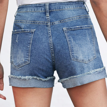 Fashion Collection Camo Patchwork Denim Shorts - LXM Fashion 