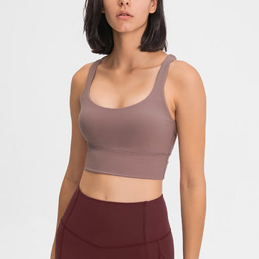 Double-Strap Cross-Back Sports Bra - LXM Fashion 