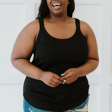 Sew In Love The Simple Life Full Size Run Tank in Black - LXM Fashion 