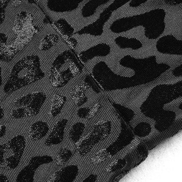 Leopard Burnout Velvet Strapless Maxi Dress with Gloves - LXM Fashion 