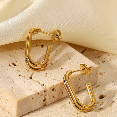Shape of You Double-Layered U-Hook Earrings - LXM Fashion 