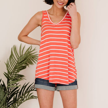 Zenana San Francisco Stroll Full Size Run Striped Tank - LXM Fashion 