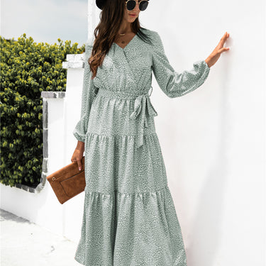 Floral Puff Sleeve Maxi Dress - LXM Fashion 