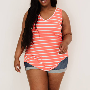 Zenana San Francisco Stroll Full Size Run Striped Tank - LXM Fashion 