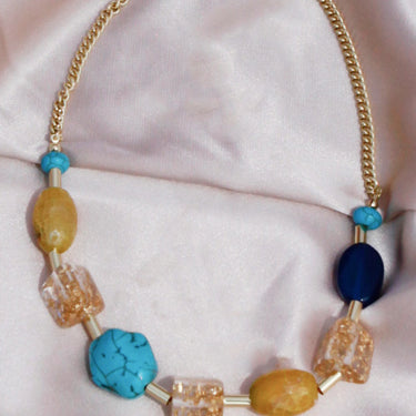 Contrasting Stones Necklace - LXM Fashion 