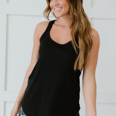 Sew In Love The Simple Life Full Size Run Tank in Black - LXM Fashion 