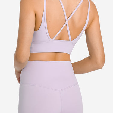 Fashion Collection Crisscross Scoop Neck Sports Bra - LXM Fashion 