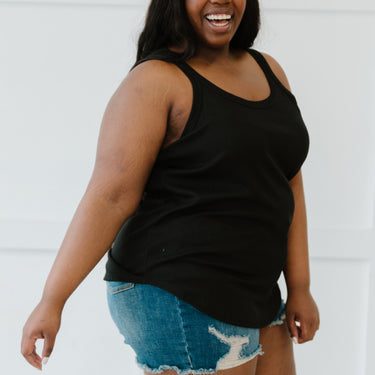 Sew In Love The Simple Life Full Size Run Tank in Black - LXM Fashion 