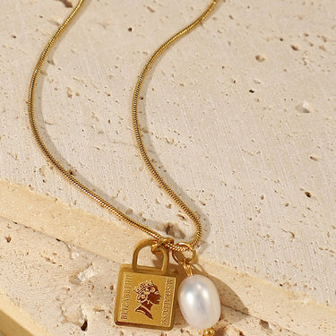Pearl Lock Pendant Necklace - LXM Fashion 