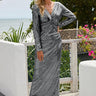 Fashion Collection Twist Ruched Sequin Maxi Dress - LXM Fashion 