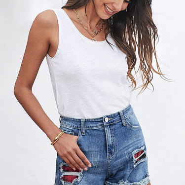 Fashion Collection Camo Patchwork Denim Shorts - LXM Fashion 