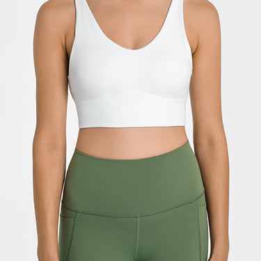 Fashion Collection Crisscross Scoop Neck Sports Bra - LXM Fashion 