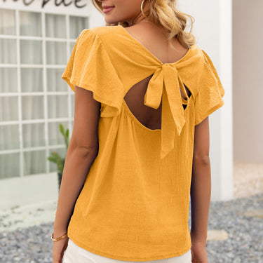 Knotted Cut Out Back Top - LXM Fashion 