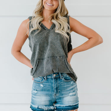 Sew In Love Casual Vibes Full Size Run Hooded Tank - LXM Fashion 