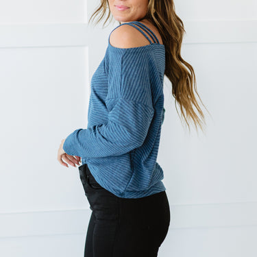 BiBi Rainy Day Strap Detail Knit Top - LXM Fashion 
