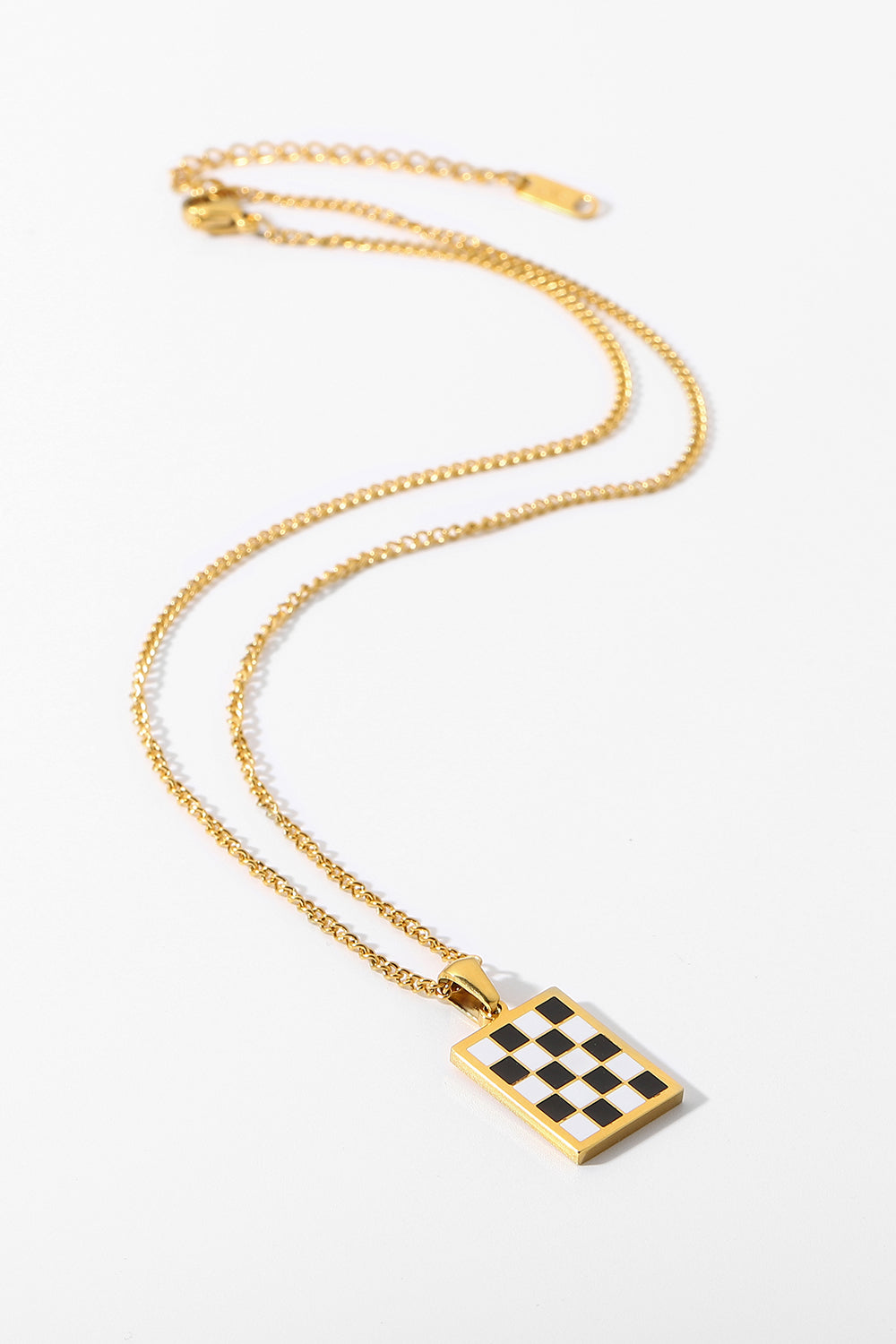 Checkerboard Style Pendant Necklace - LXM Fashion 