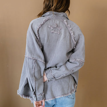 POL Bring It On Frayed Shirt Jacket - LXM Fashion 