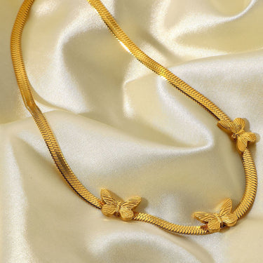 Butterflies Snake Chain Necklace - LXM Fashion 