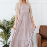 Zenana Let's Go Girl Full Size Run Tiered Maxi Dress in Ash Mocha - LXM Fashion 
