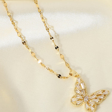 18K Gold Plated Butterfly Pendant Necklace - LXM Fashion 