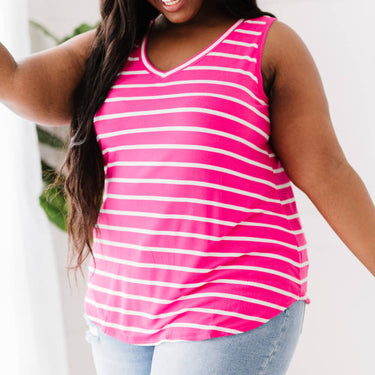 Zenana San Francisco Stroll Full Size Run Striped Tank - LXM Fashion 